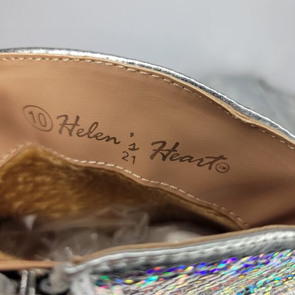NEW Helen's Heart Embroidered Sequin Silver Metallic Cowboy Booties Size 10 - Picture 12 of 12